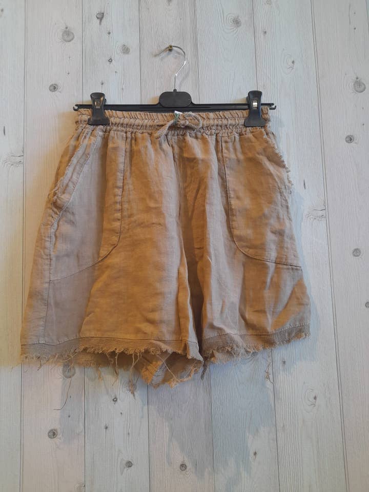 Linen & More - Vendita all'ingrosso Pantaloncini - Donna - REF 6261 PANTALONCINI IN LINO CON FRANGE E DUE TASCHE 100% LINO8