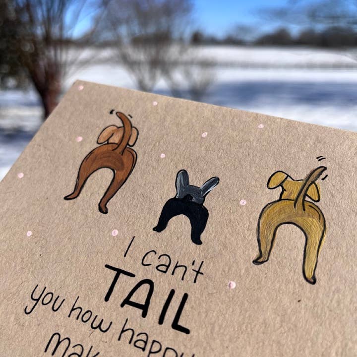 Snail Mail - Venta al por mayor Tarjetas de amor - Can't Tail You (Culos de perro)