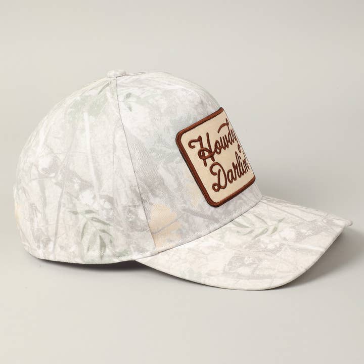 Fashion City - Wholesale Trucker Hat - Unisex - Howdy Darlin' Embroidery Patch Camo Trucker Hat