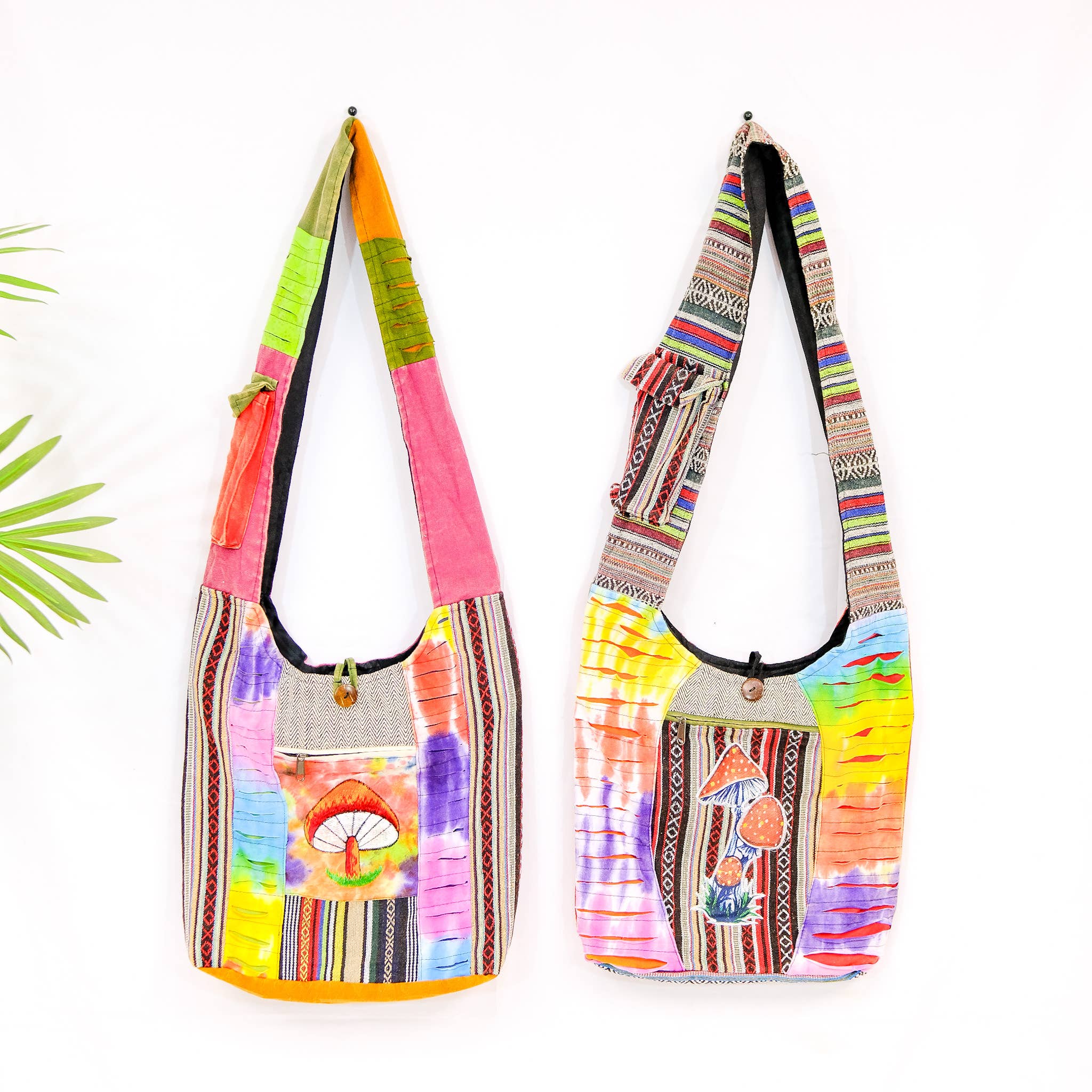 Karma Nepal Crafts - Wholesale Messenger Bag - Women's - Patchwork Mushroom Design Messenger Bag6