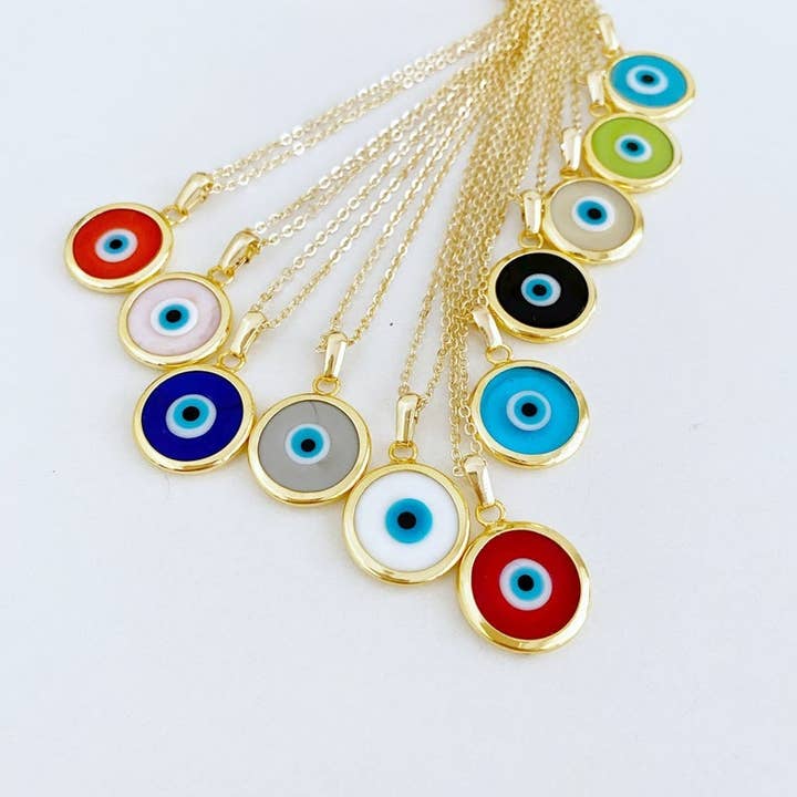 Evileyefavor - Wholesale Pendant/charm necklace - Murano Evil Eye Necklace, Evil Eye Jewelry, Glass Murano Bea1