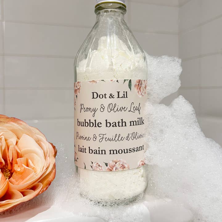 Dot & Lil - Wholesale Bubble Bath - NEW - Peony & Olive Leaf bubble bath milk0