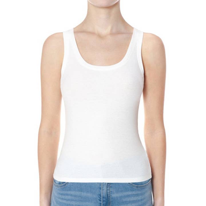 SCOOP NECK RIBBED TANK TOP for wholesale by UP CLOTHING