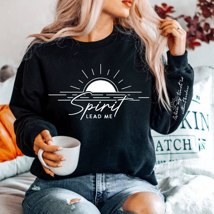 TEELUX - Wholesale Sublimation Transfer - (shirt not included) Spirit Lead Me - in WHITE - Screen print Transfer