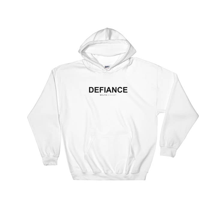 Defiance Hoodie - White for wholesale by BKLYN LEAGUE