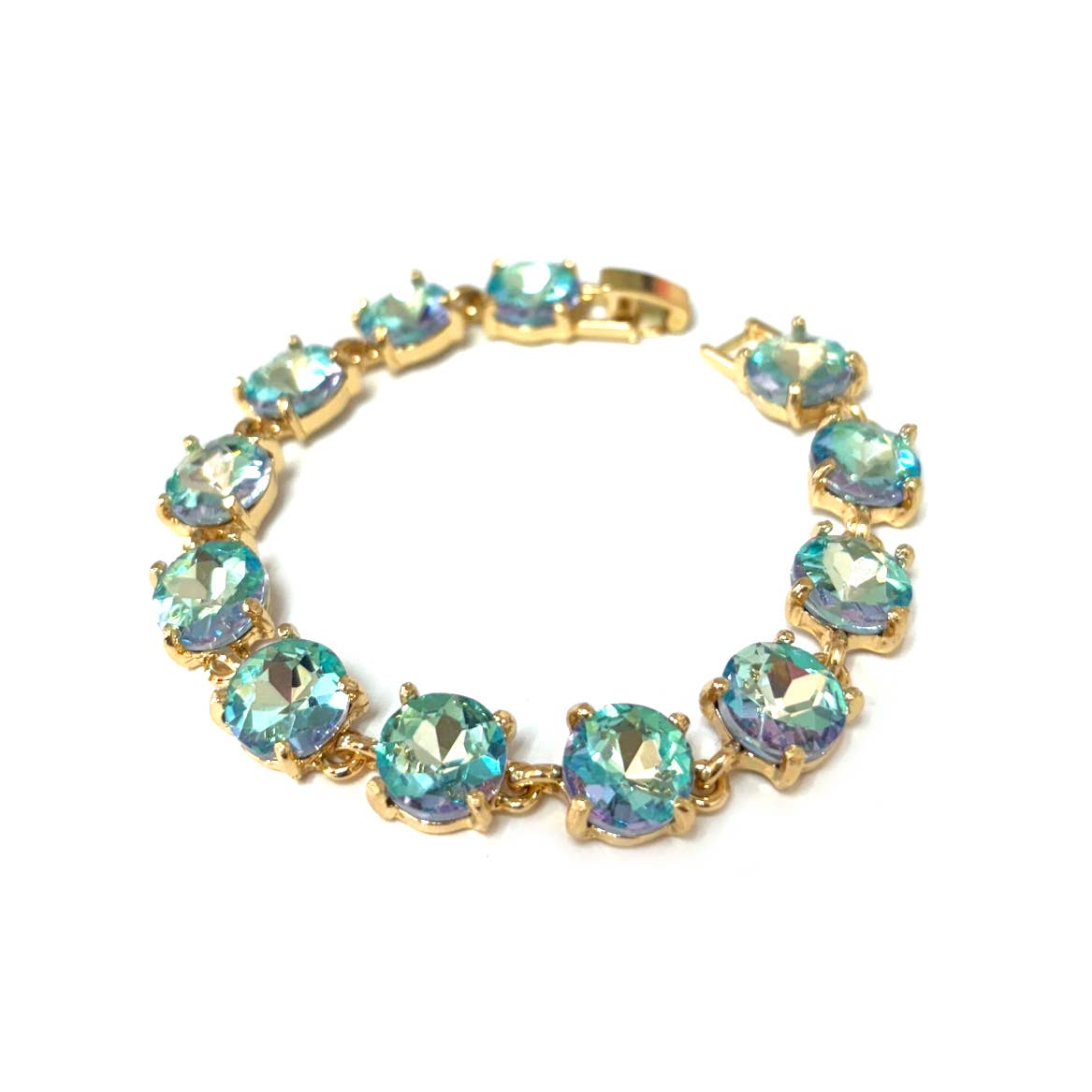 StarryNYC - Vente Bracelets maillon et chaîne - Bracelet rond en cristal taillé dans un coussin1