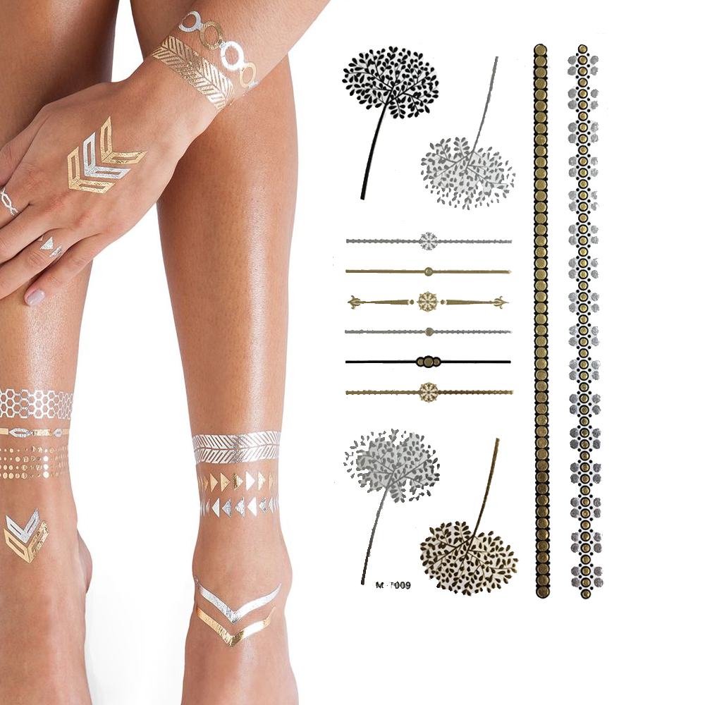 My Wholesale Warehouse - Wholesale Temporary Tattoo - Love Island Inspired Summer Festival and Beach Holiday Metallic Tattoos13