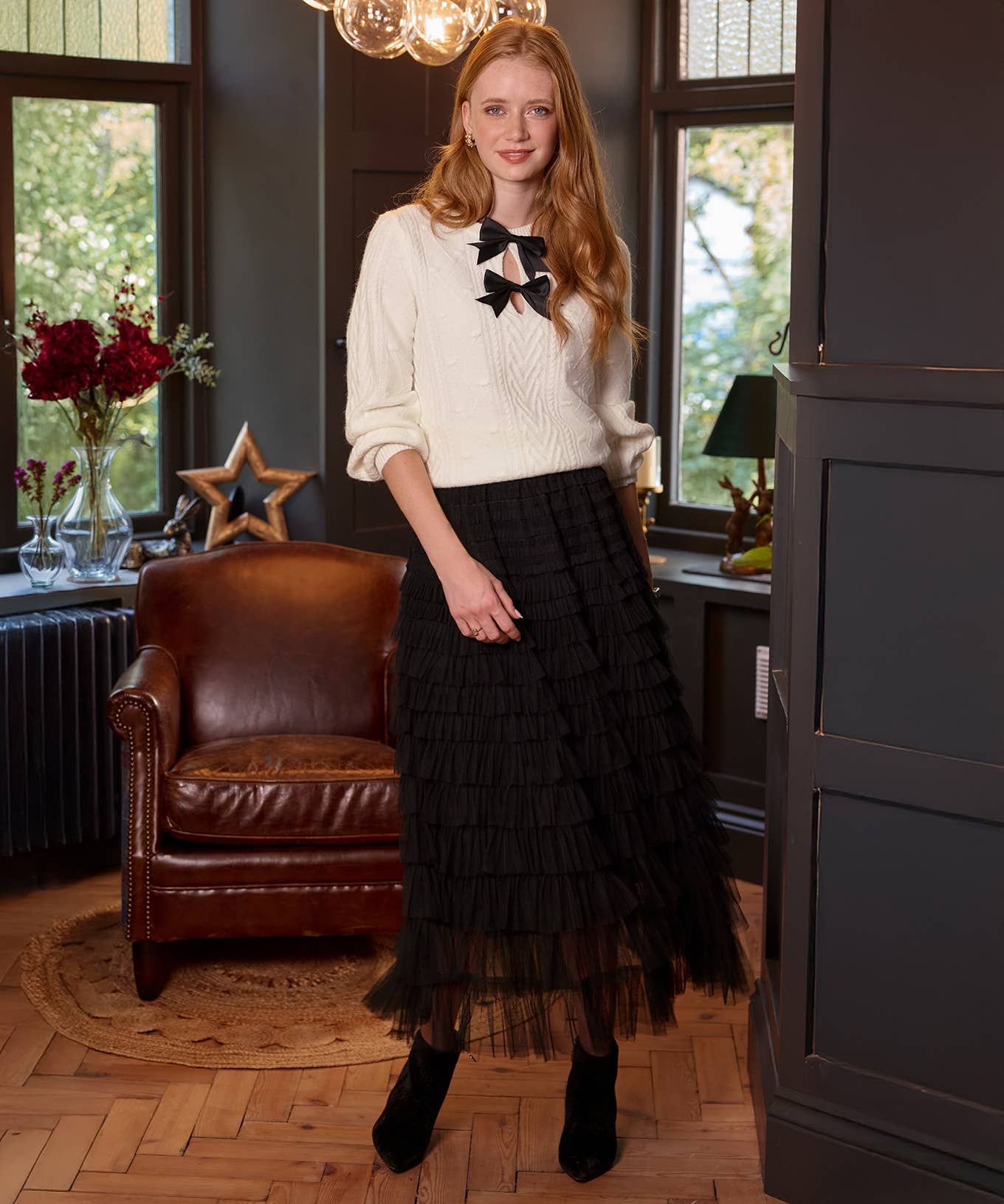 Black Penelope Tulle Tiered Skirt for wholesale on Faire2