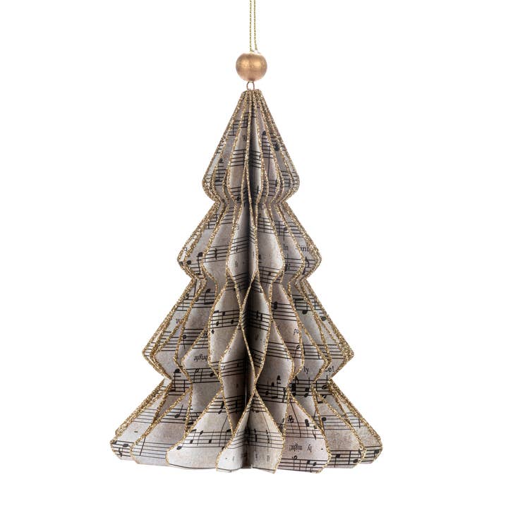 Paper Music Note Tree Ornament - 4x6in for wholesale by DEMDACO