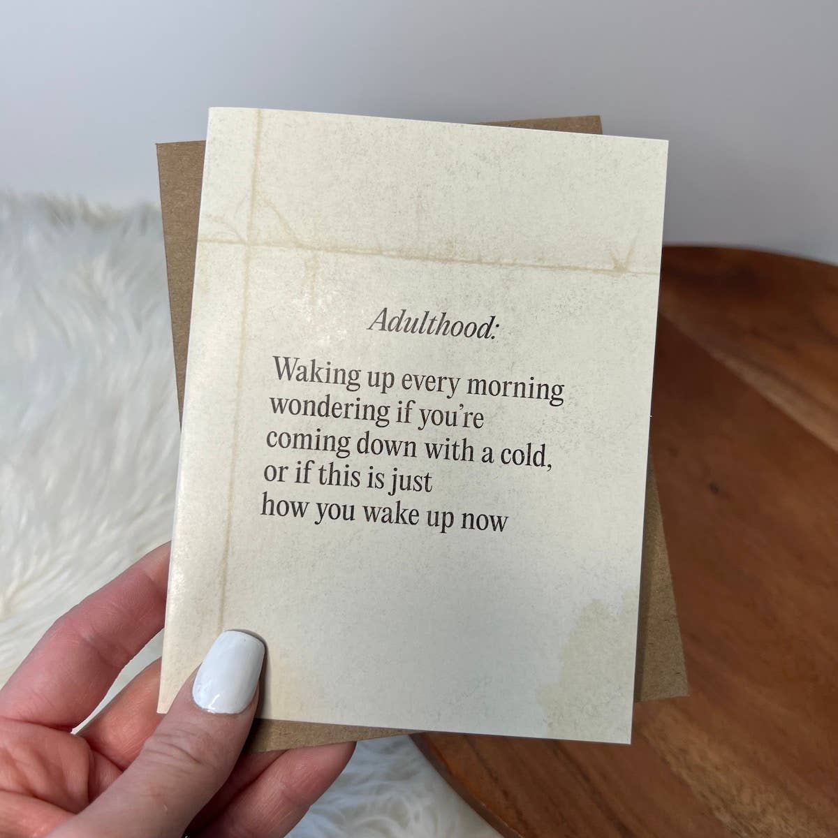 Big Moods - Wholesale Everyday Greeting Card - "Adulthood: Waking Up Every Morning" Card