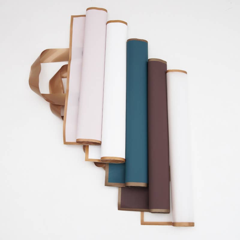 ByHome - Wholesale Gift Bag - 50pcs, 5 colors 12"x3"x10" frosted gold border EVA gift bag 12