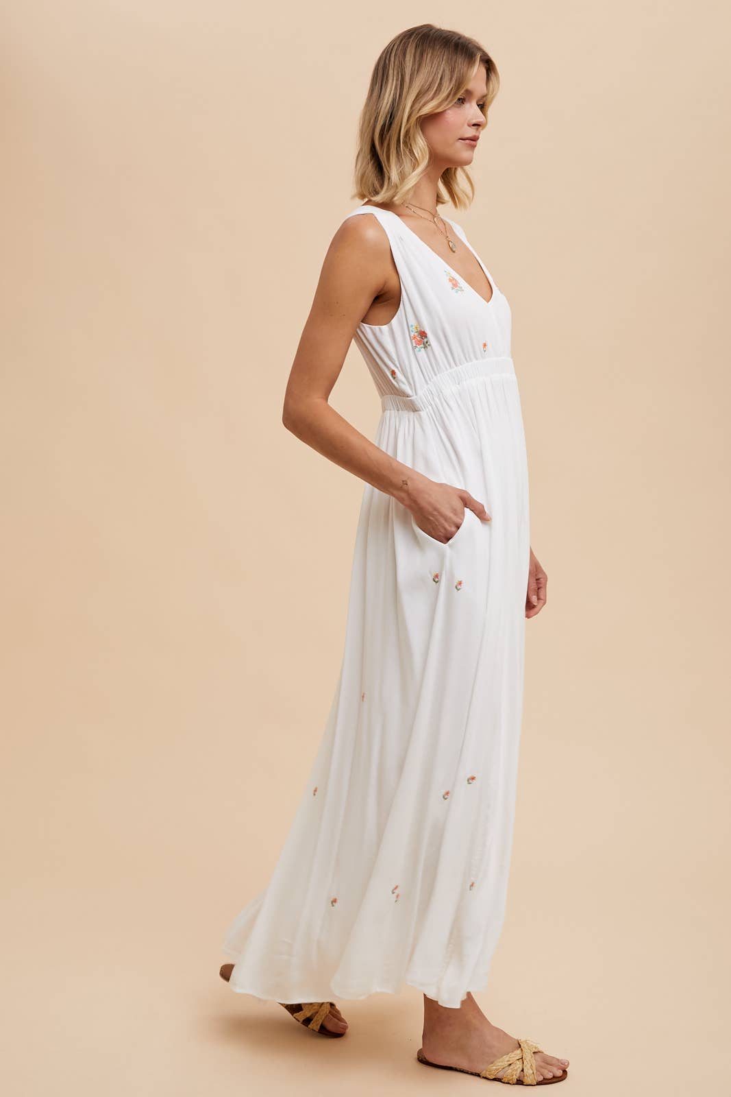 In Loom - Wholesale Dress - Women's - VISCOSE ALL OVER EMBROIDERED SLEEVELESS MAXI DRESS7