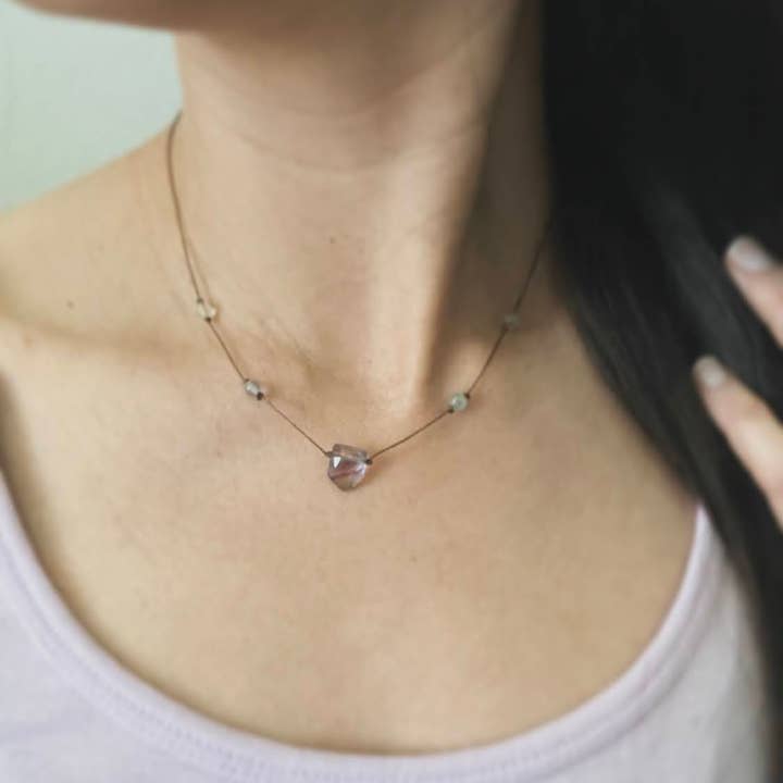 Merelani Designs - Wholesale Pendant/Charm Necklace - Fluorite Shield Cord Necklace