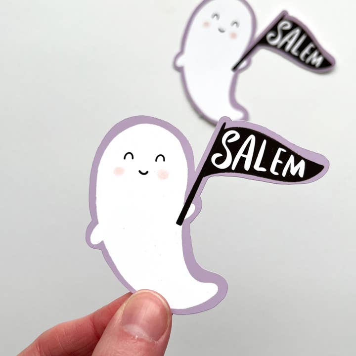 Salem Ghost Sticker for wholesale by Keegsie Designs