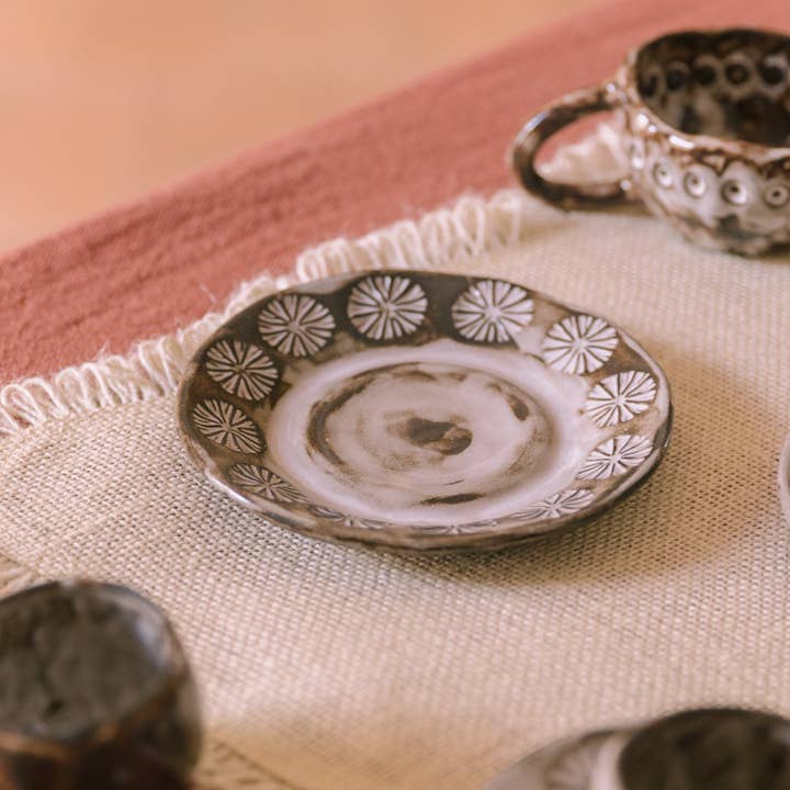 Tazza Coffea Arabica in gres nero per la vendita all'ingrosso da parte di Passaro de Seda