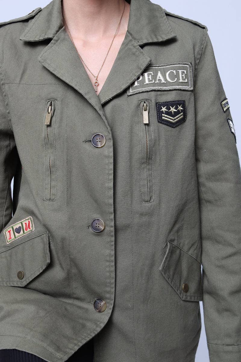 SOFTY - Wholesale Jas - Dames - Peace militaire jas3