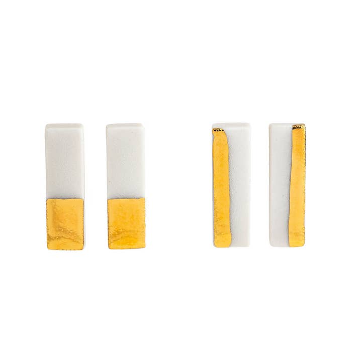 Jenna Vanden Brink Ceramics - Wholesale Stud/Post Earrings - Gold Dipped Bar Earrings4
