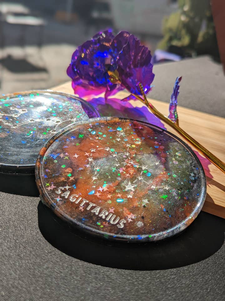 Coasters Zodiac aux couleurs de la galaxie pour la vente par The Witchin Waifu