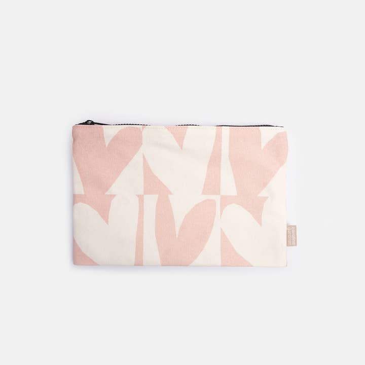 Caroline Gardner - Wholesale Makeup/Cosmetic Bag - Checkmate Hearts Set Of 2 Zip Pouches