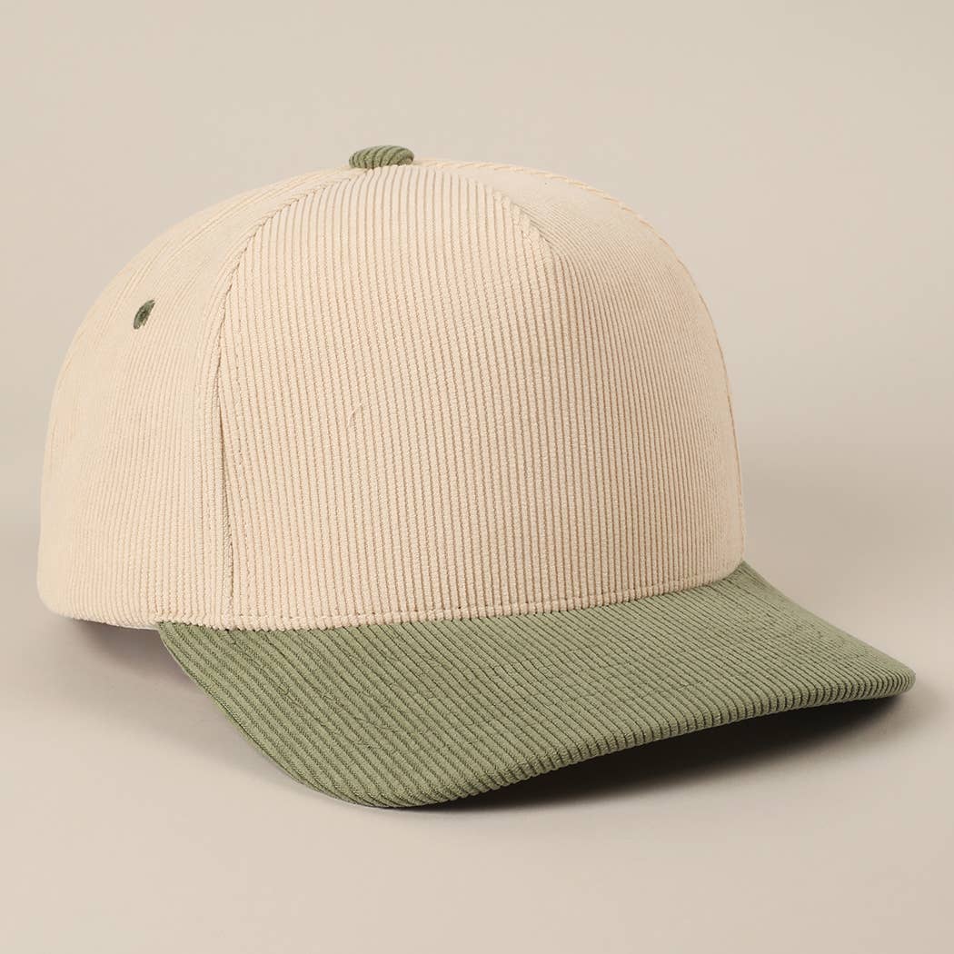 Fashion City - Wholesale Baseball Cap - Unisex - Plain Two Tone Corduroy 5 Panel Trucker Hat17