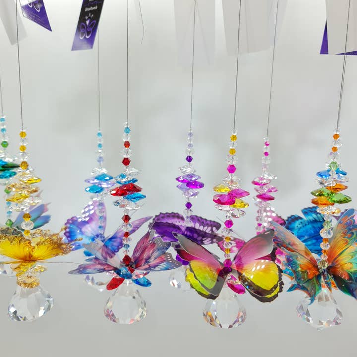Gifts N Crystals - Wholesale Suncatcher - Butterfly Suncatcher gifts, medium size diamond crystals 1