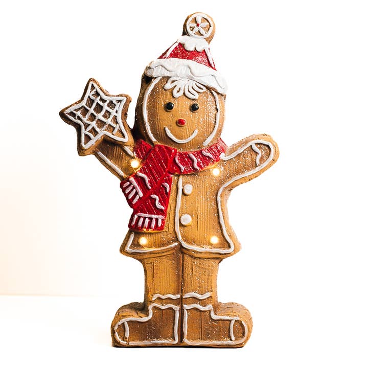 Figura Mr. Hombre de Jengibre con luces LED para venta al por mayor de A Cheerful Giver