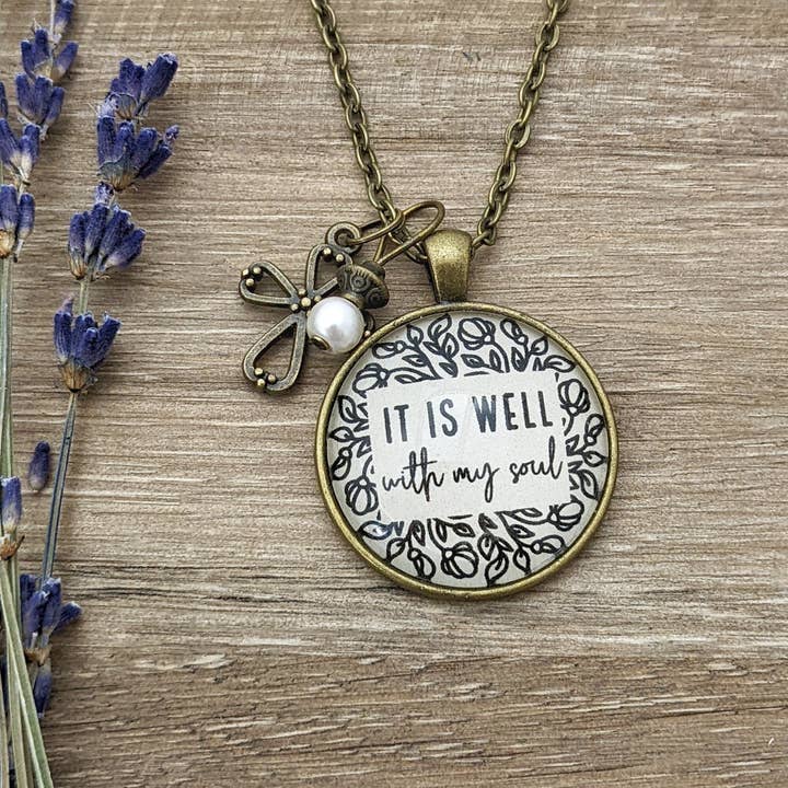 It is well with my soul pendant necklace for wholesale by Ivy Barn Designs