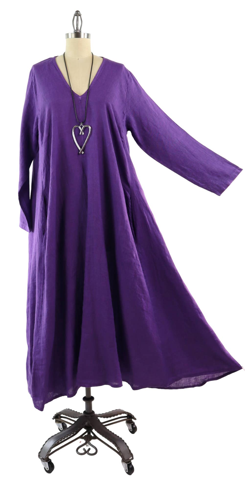 LINEN AND GAUZE - Wholesale Dress - Women's - Linen Women summer dress Swing Maxi Dress in washed linen 8