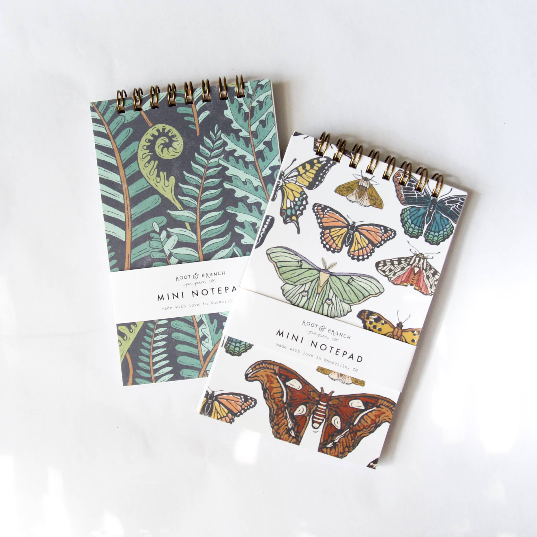 Root & Branch Paper Co. - Wholesale Notepad - Butterfly + Moth Mini Spiral Notepad1