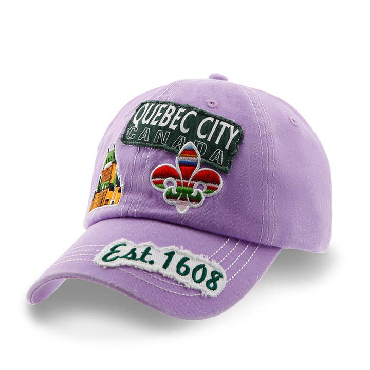 Quebec City Distressed patch Baseball Cap for wholesale by Northern Icons Canada
