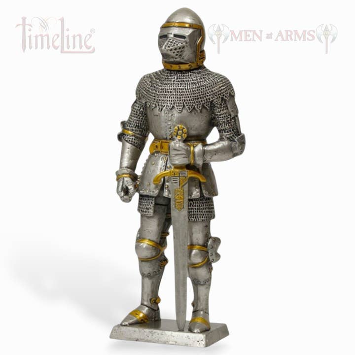 Metal Knight Statue - Bascinet Knight for wholesale by Timeline Gifts Ltd