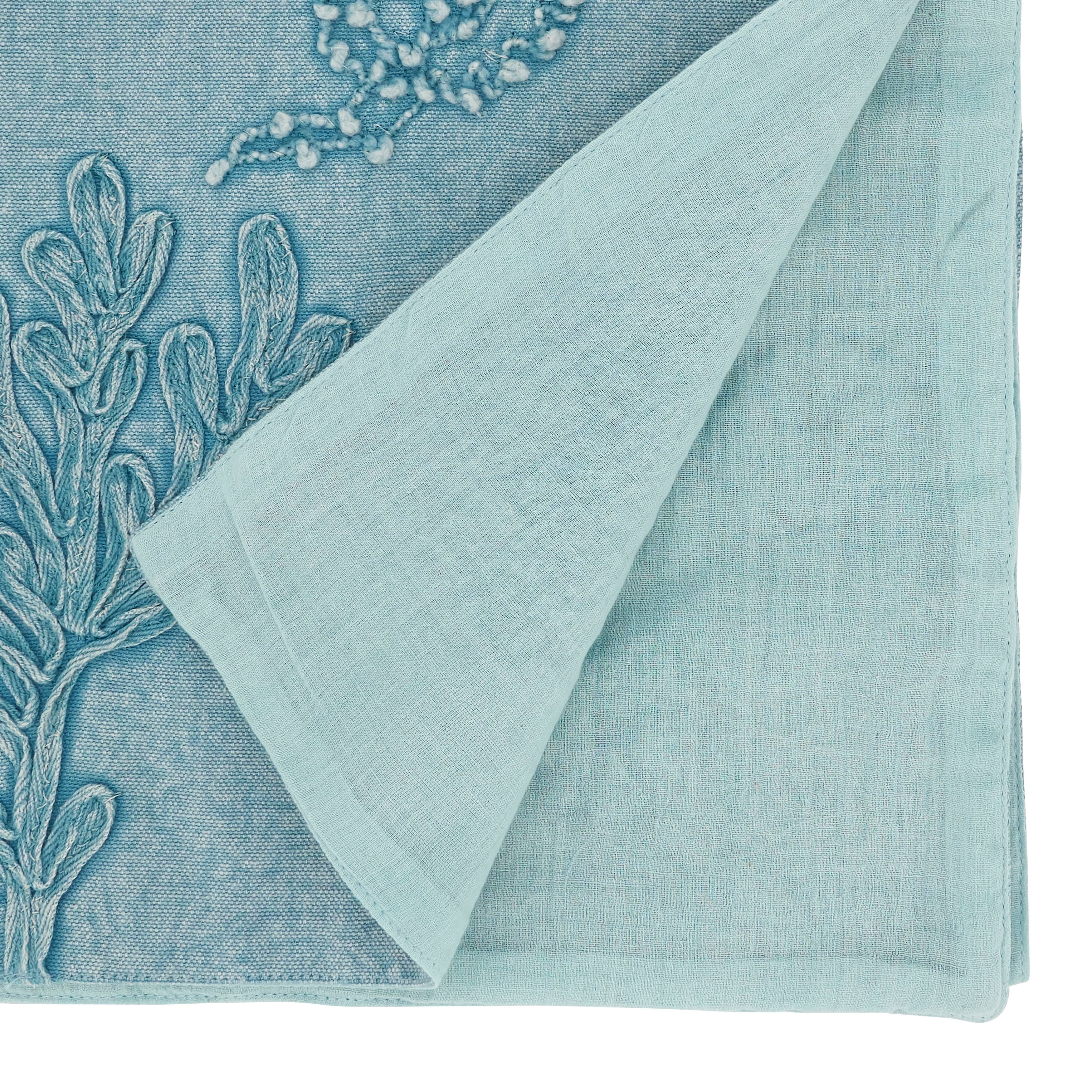 bleu Chemin de table Seashore Stonewashed Detail en vente sur Faire1