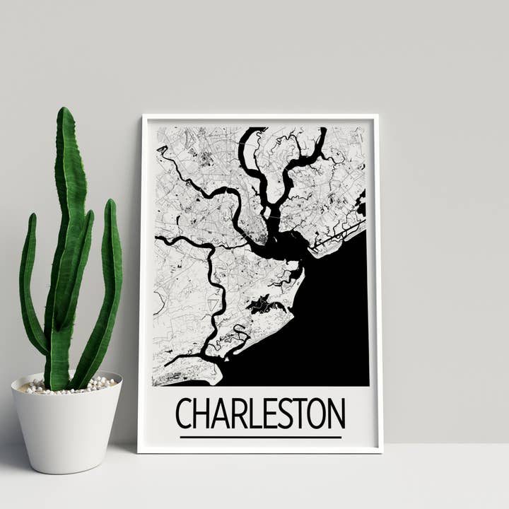 20,3 x 25,4 cm Charleston-Kartendruck — Art-Deco-Stil für den Großhandel von ILIKEMAPS