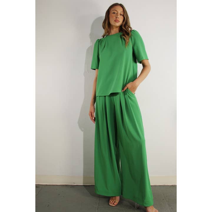 Top and Pants Set - Green Color for wholesale on Faire