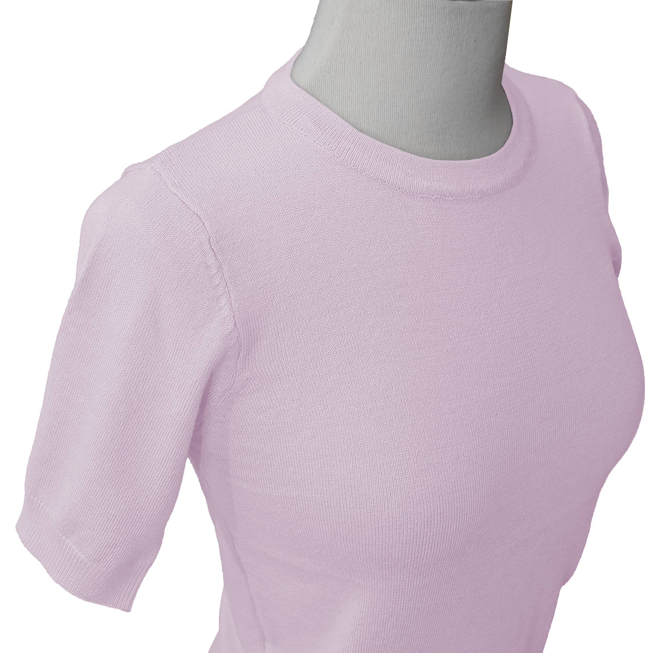 Mak – Engroshandel Strikket top - Dame – Halv-ærmet Crewneck Letvægts blød pullover Tee MK3664Y34