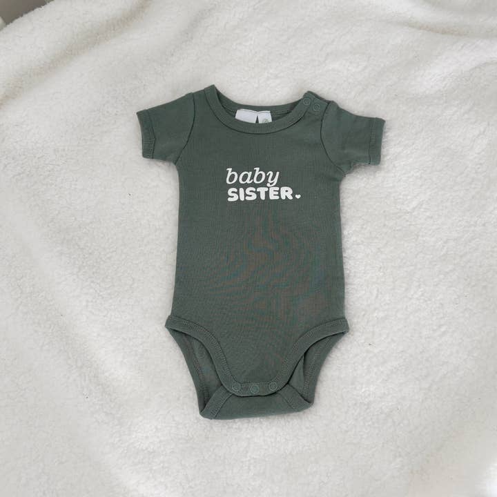 Infant Short Sleeve Romper - Sage Green for wholesale by Smitten Bub Co.