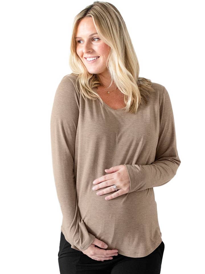 Bamboo Nursing & Maternity Long Sleeve T-shirt for wholesale by Kindred Bravely