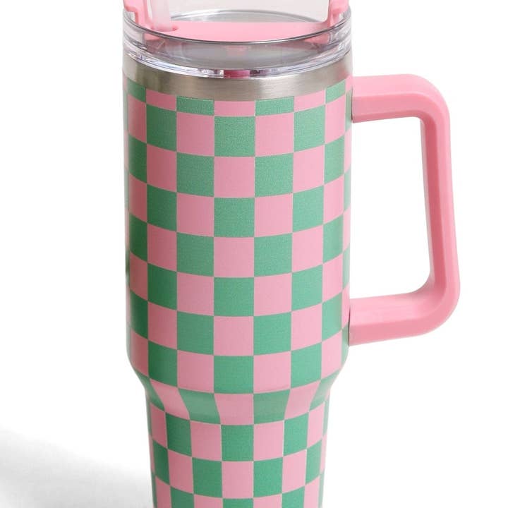 TUM802 Checkered 40 Oz Tumbler With Handle and other Purchase Wholesale 40oz tumbler with handle. Free Returns & Net 60 Terms on Faire trending on Faire.
