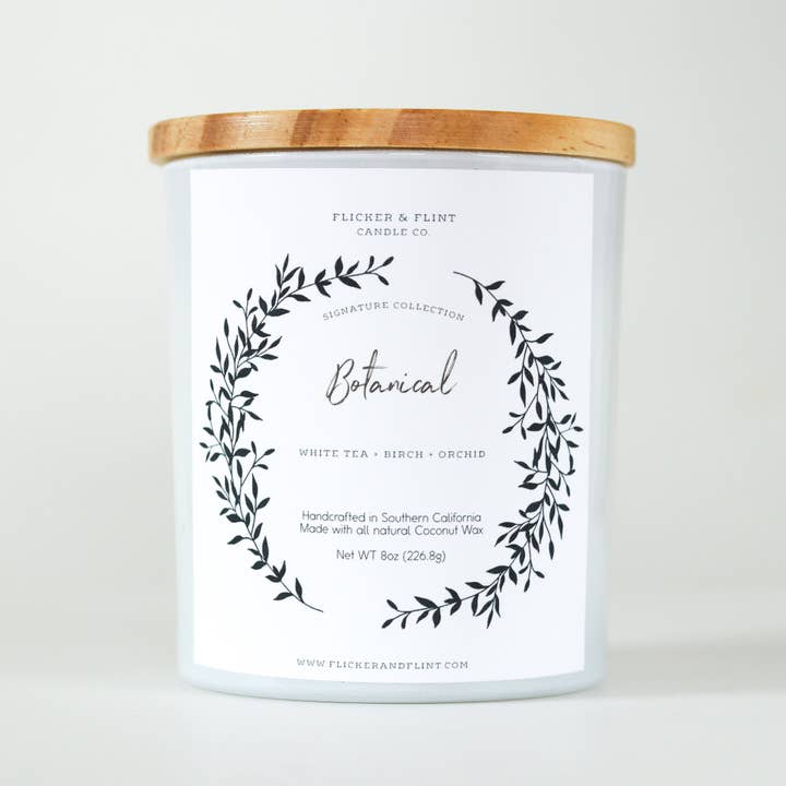 Botanical for wholesale by Flicker & Flint Candle Co.