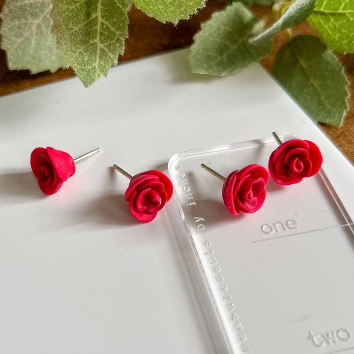 Rose stud | sterling silver for wholesale by Retrochrome Creations