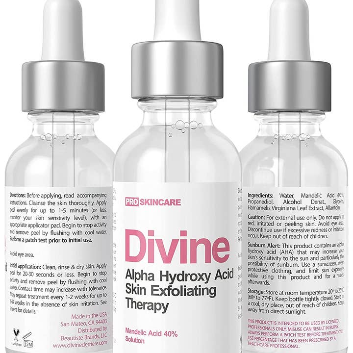 Divine Derriere - Wholesale Facial Peel - Divine Derriere Mandelic Acid 40% Chemical Peel for Face 1oz8