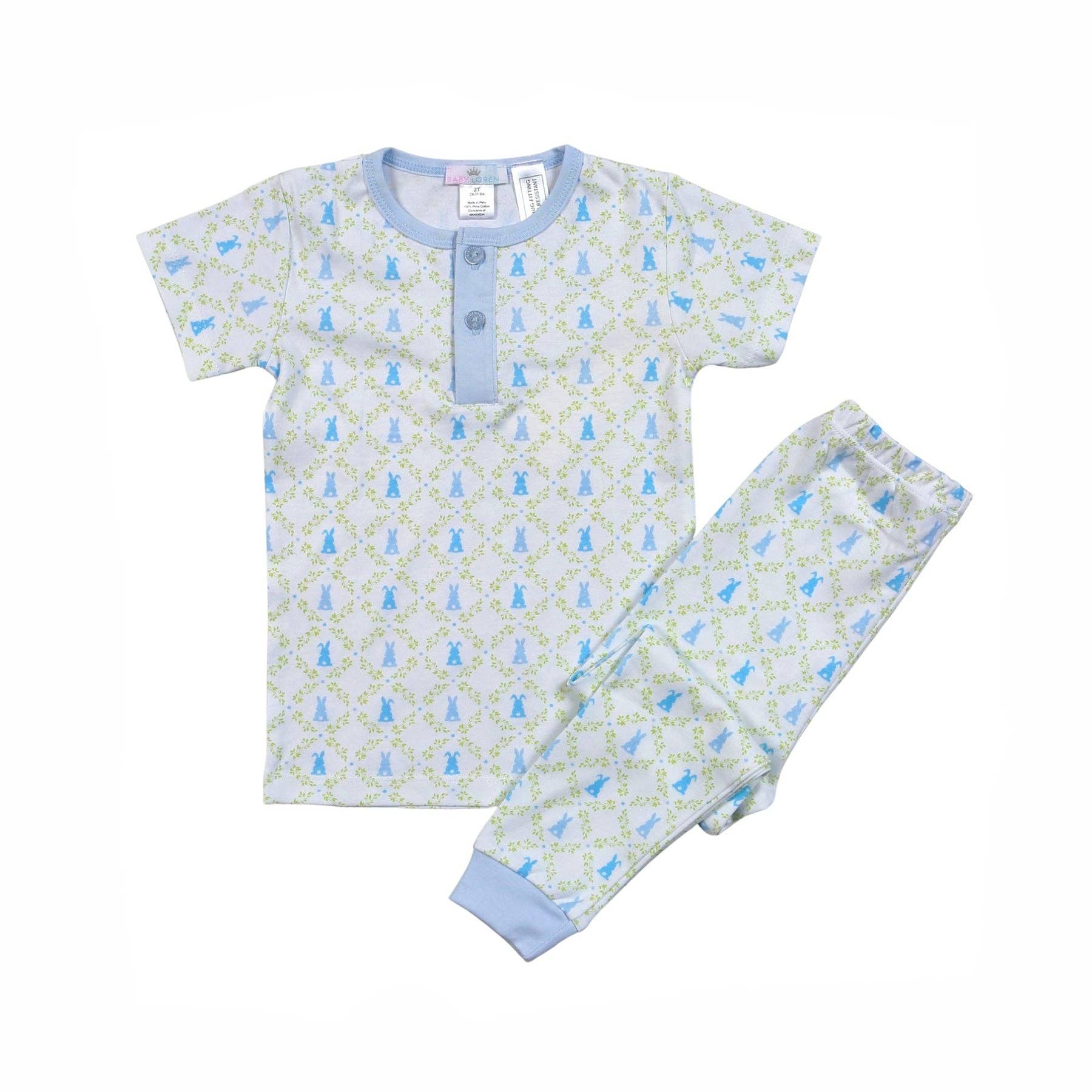 Baby Loren – wholesale Sleepwear set – Kids – EAB-099 BLUE EASTER BUNNIES 2 PCS LOUNGEWEAR