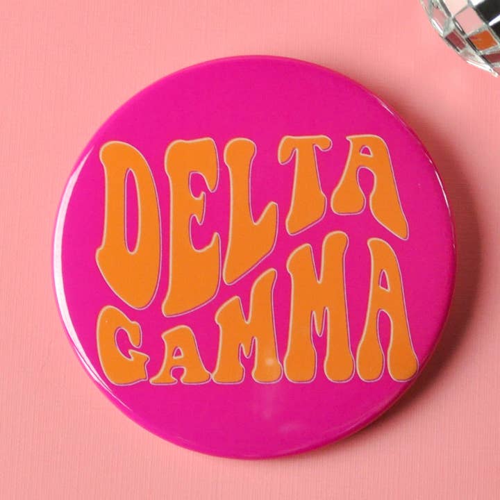 Delta Gamma Groovy Button for wholesale by Tailgated Co.