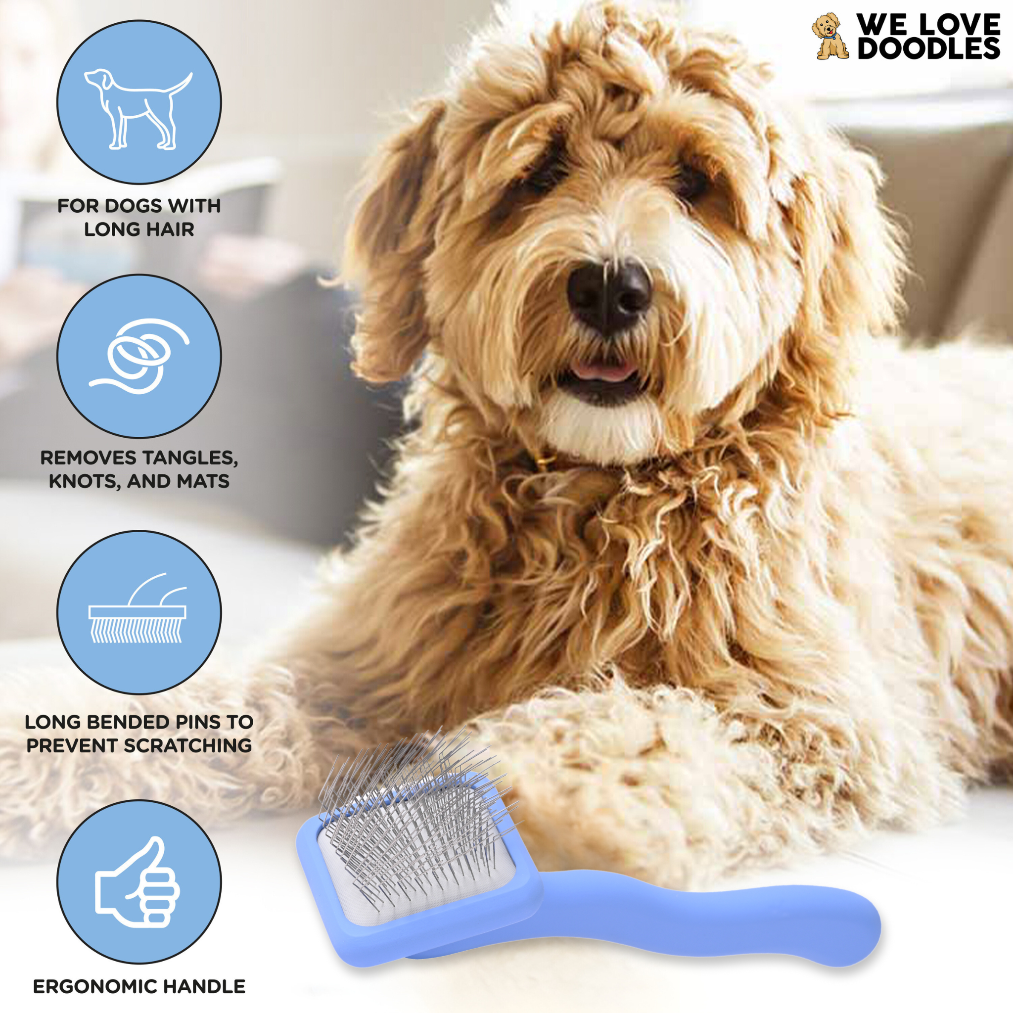 We Love Doodles - Wholesale Pet Brush - Cat/Dog - Small Dog Slicker Brush3