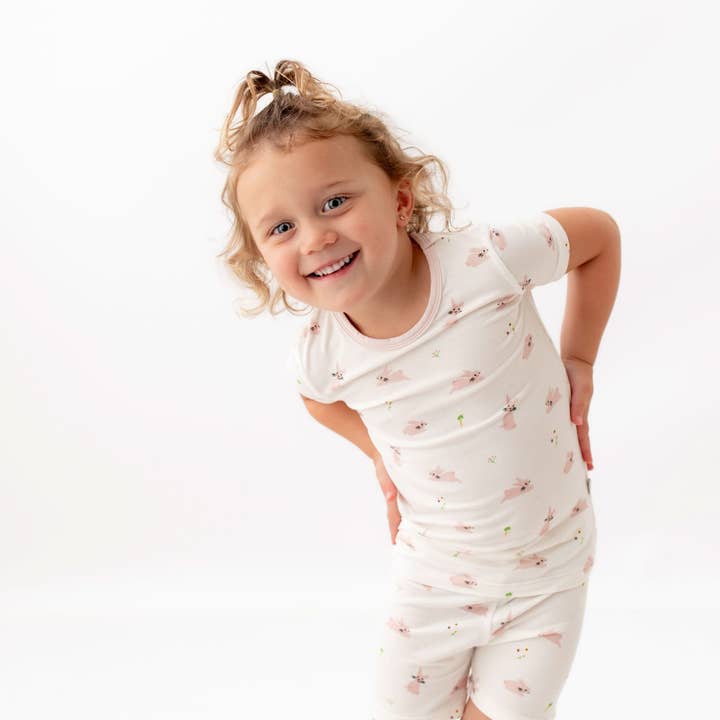 Bunny Short Sleeve Pajama Set for wholesale by bamboo little