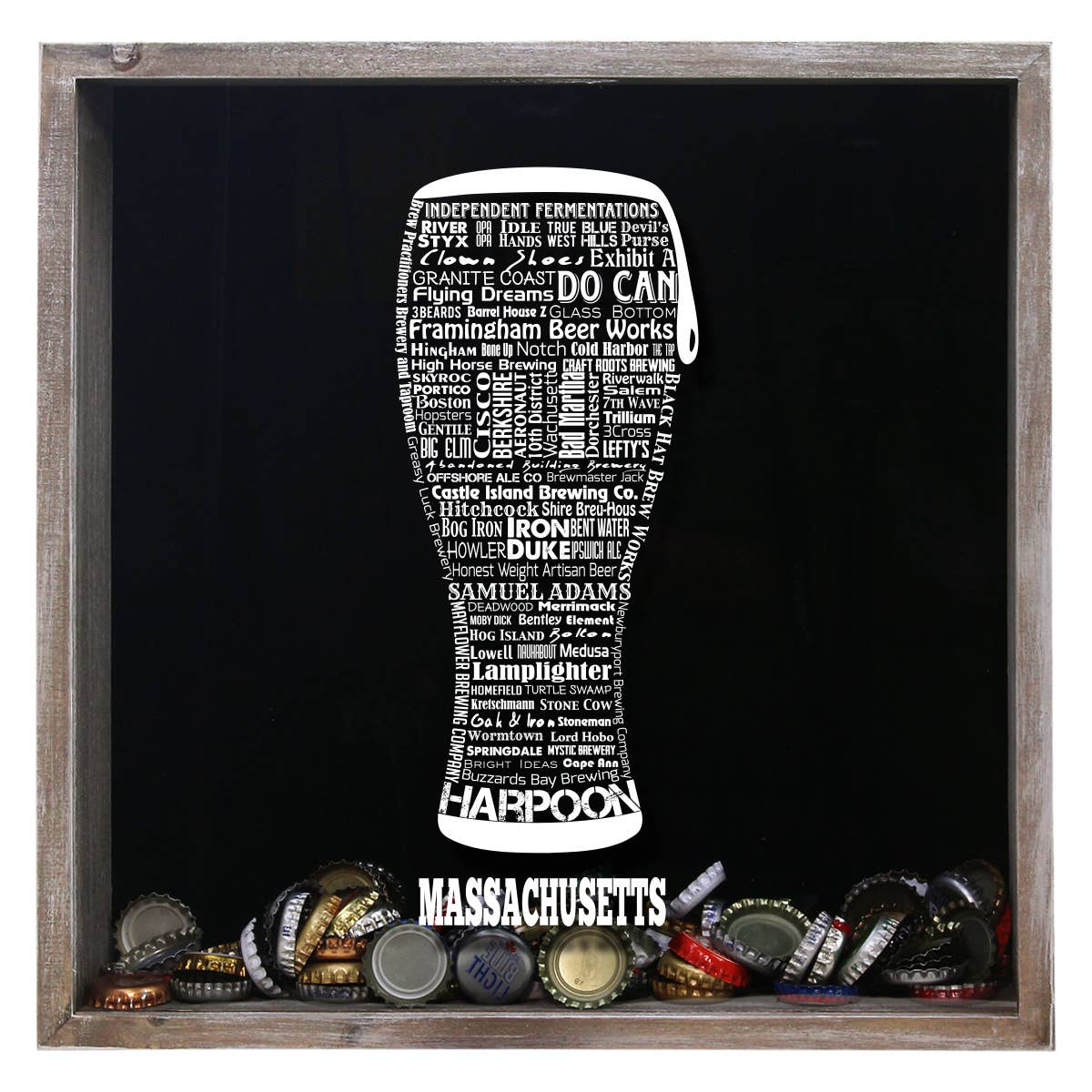 Torched Products – Großhandel 3D-Wandkunst – Cap Collector-Beer Typografie Shadow Box — Farmhouse Antique18