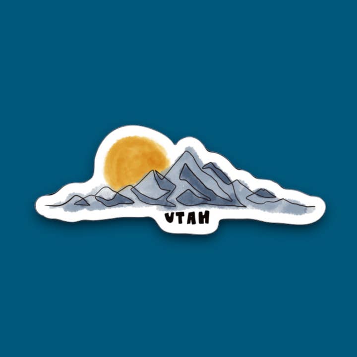 Utah Mountains Sticker (I10) for wholesale by Blue Bison Apparel