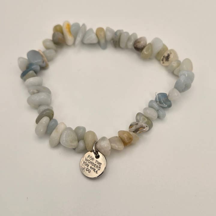 Pink Salt Riot - Wholesale Beaded Bracelet - Praise You Lord Chipped Amazonite Beaded Bracelet1