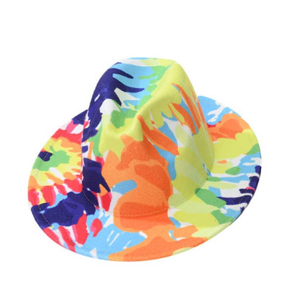 Nima Accessories Inc - Wholesale Fedora - Women's - Multi Color Art Decor Stained Ladies Fedora Hat