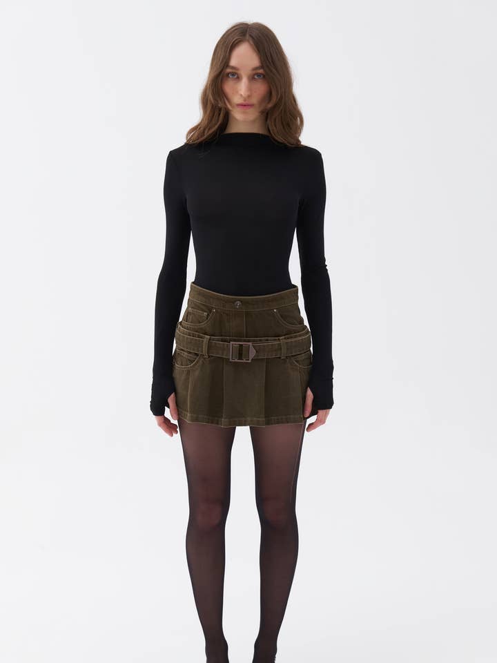 Mini jeankjol med bältesdetalj för wholesale av NOCTURNE